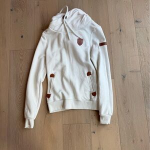 Wanakome Cream Hoodie with Brown Details